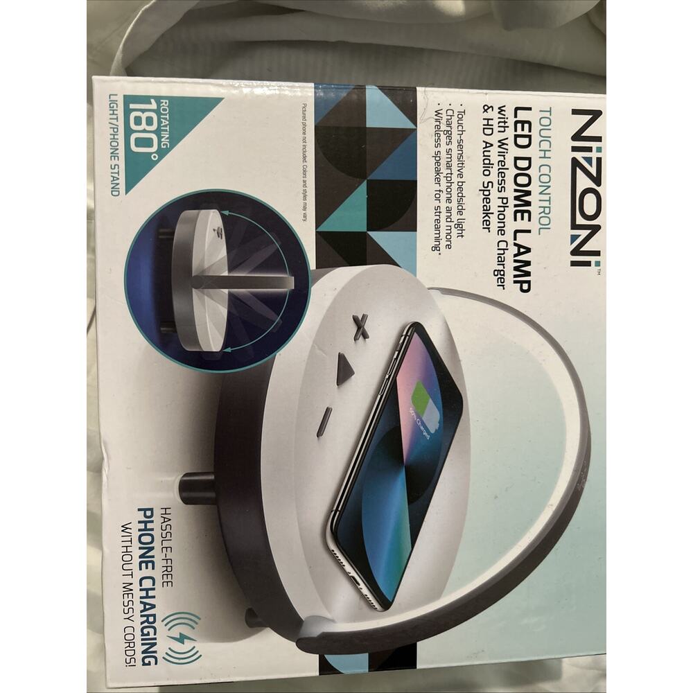 NiZoni LED DOME LAMP with Wireless Phone Charger & HD Audio Speaker. (NEW)